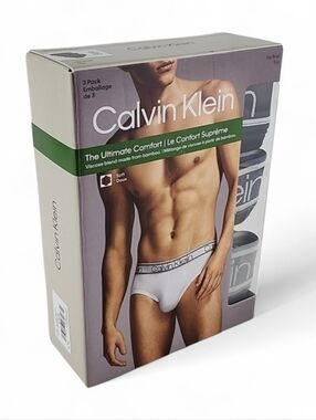 NWT Calvin Klein The Ultimate Comfort Bamboo Viscose Hip Briefs Slip 3-Pack XL